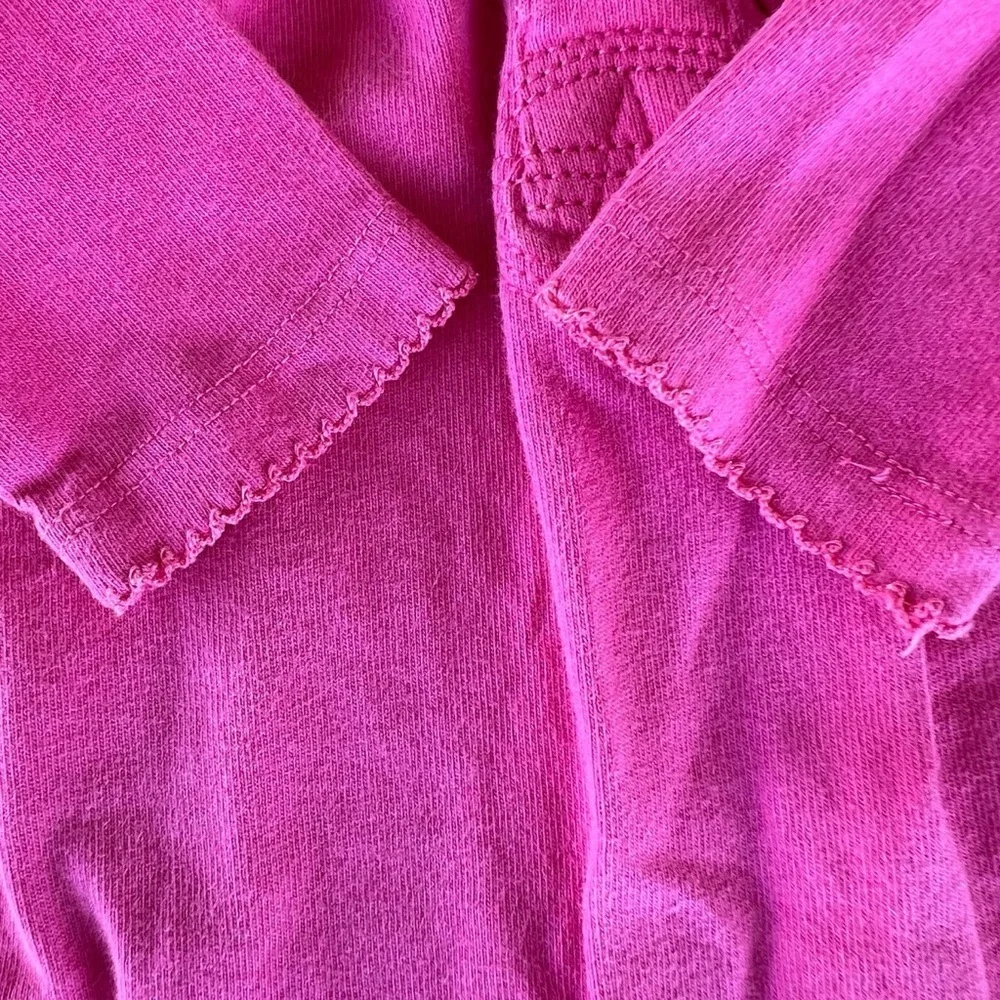 Ralph Lauren One Piece Jumpsuit Pink Ruffle Collar Snap Crotch 6 Mos GUC